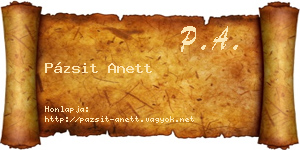 Pázsit Anett névjegykártya